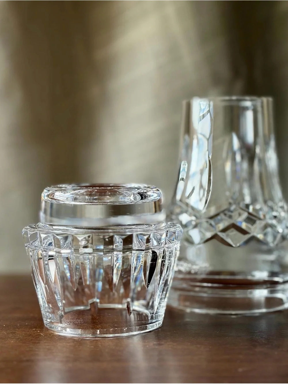 Vintage Waterford Crystal Lismore Hurricane Fairy Lamp